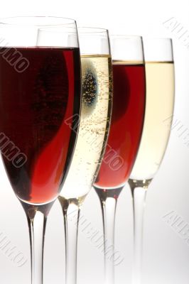 wine glasses on grey macro