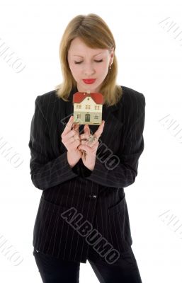 Business woman advertises real estate