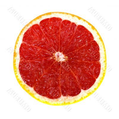 Grapefruit. Isolated, on a white background