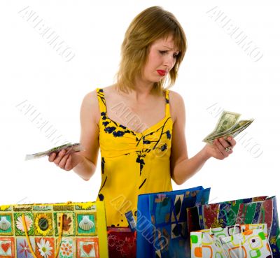 expressive woman shopping