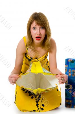 expressive woman shopping