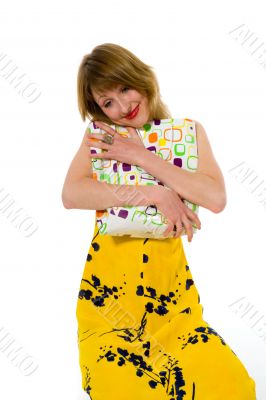 expressive woman shopping