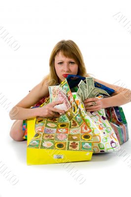 expressive woman shopping