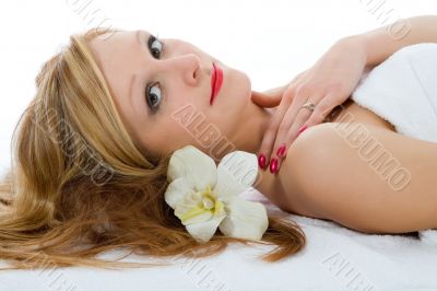 Attractive woman getting spa treatmen