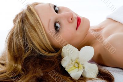 Attractive woman getting spa treatmen