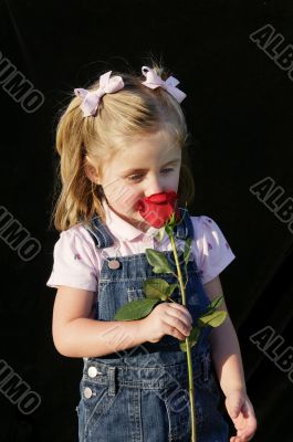 Small Girl with Rose