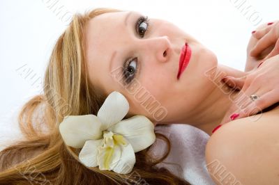 Attractive woman getting spa treatmen