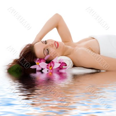 Attractive woman getting spa treatment