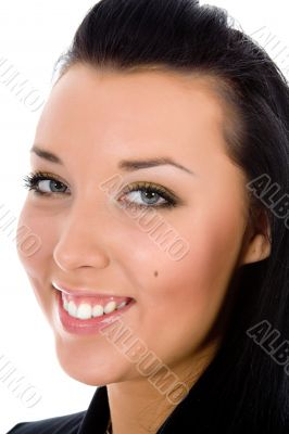 portrait of the brunette with blue eye