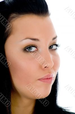 portrait of the brunette with blue eye