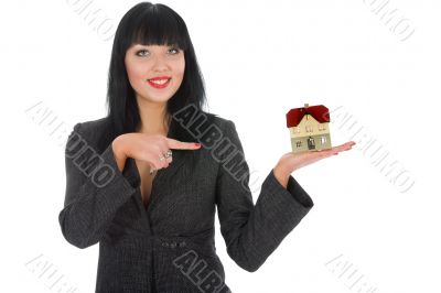 Business woman advertises real estate