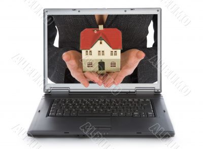 Business woman advertises