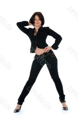 portrait of the brunette with blue eye