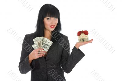 Business woman advertises real estate