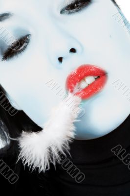 portrait of the brunette with plume