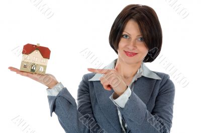 Business woman advertises real estate