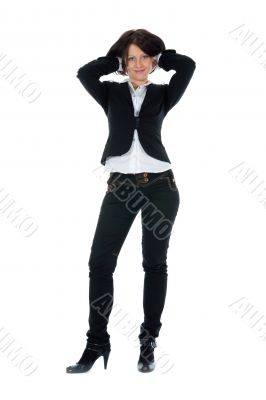 portrait of the brunette with blue eye