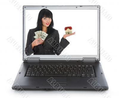 Business woman advertises real estate