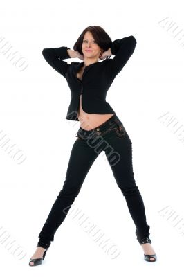 portrait of the brunette with blue eye