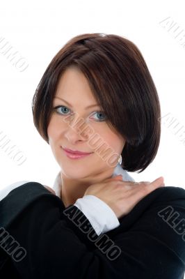 portrait of the brunette with blue eye