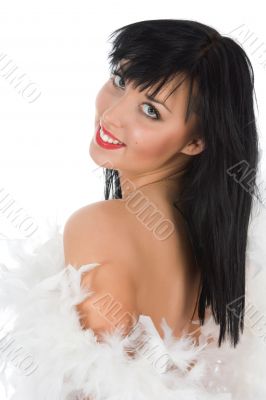 portrait of the brunette with blue eye