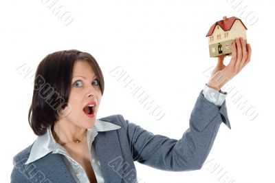 Business woman advertises real estate