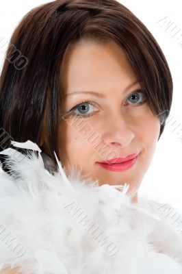 portrait of the brunette with blue eye