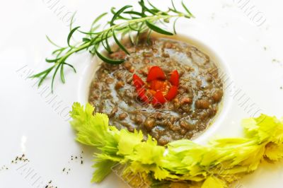lentil with a tomato
