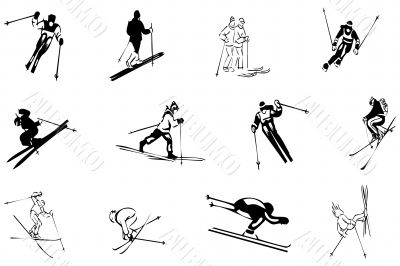 drawing ski sports winter