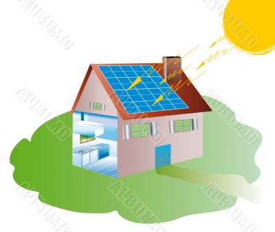 house with solar panels