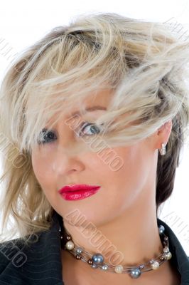 portrait of the blonde with blue eye