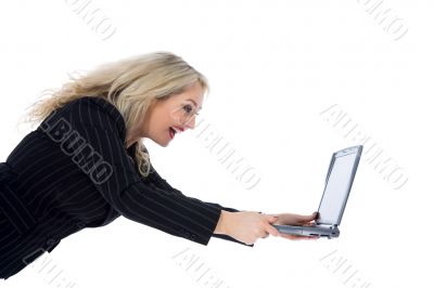 business woman and laptop