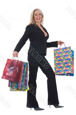 expressive woman shopping