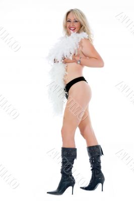 portrait of the blonde with blue eye