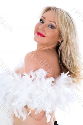 portrait of the blonde with blue eye