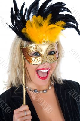 portrait of the blonde with blue eye