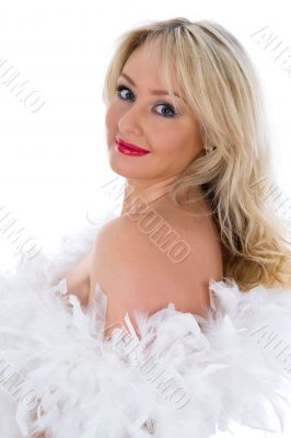 portrait of the blonde with blue eye