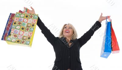 expressive woman shopping