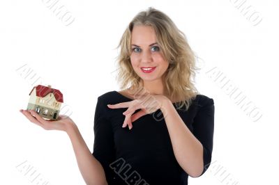 Business woman advertises real estate