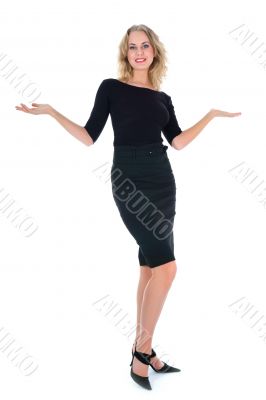 portrait of the blonde with blue eye