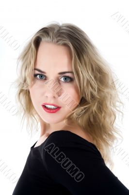 portrait of the blonde with blue eye