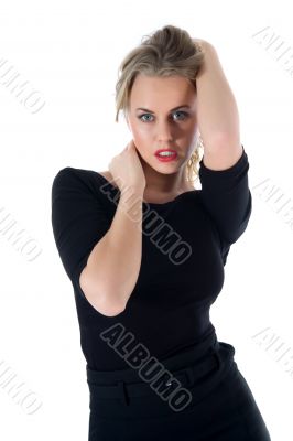 portrait of the blonde with blue eye