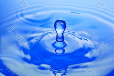 water splash in blue tones