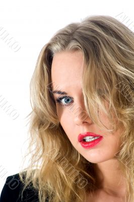 portrait of the blonde with blue eye