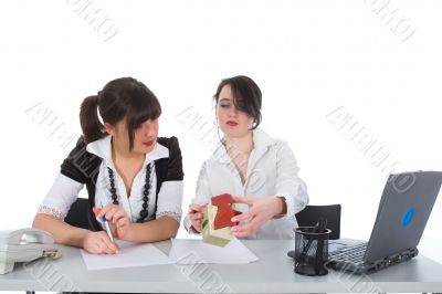 Business woman advertises real estate