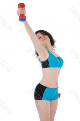 Girl practicing fitness