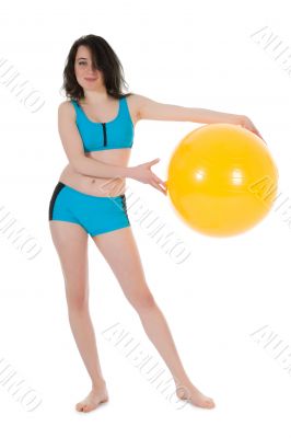 Girl practicing fitness