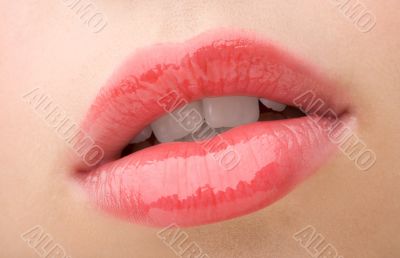 Lips of the young girl