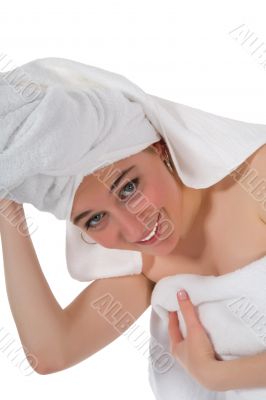 Beautiful girl with towel