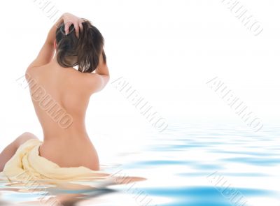 Beautiful girl with bathrobe